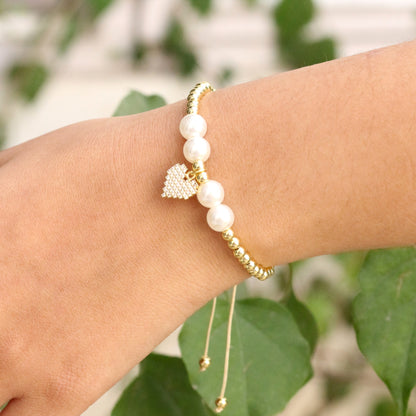 Pearl Glow Heart Bracelet