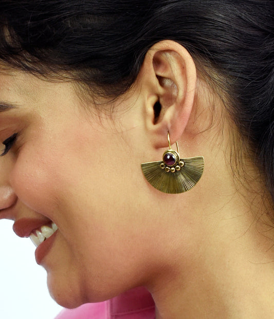 Wing Of Garnet Hook Earrings