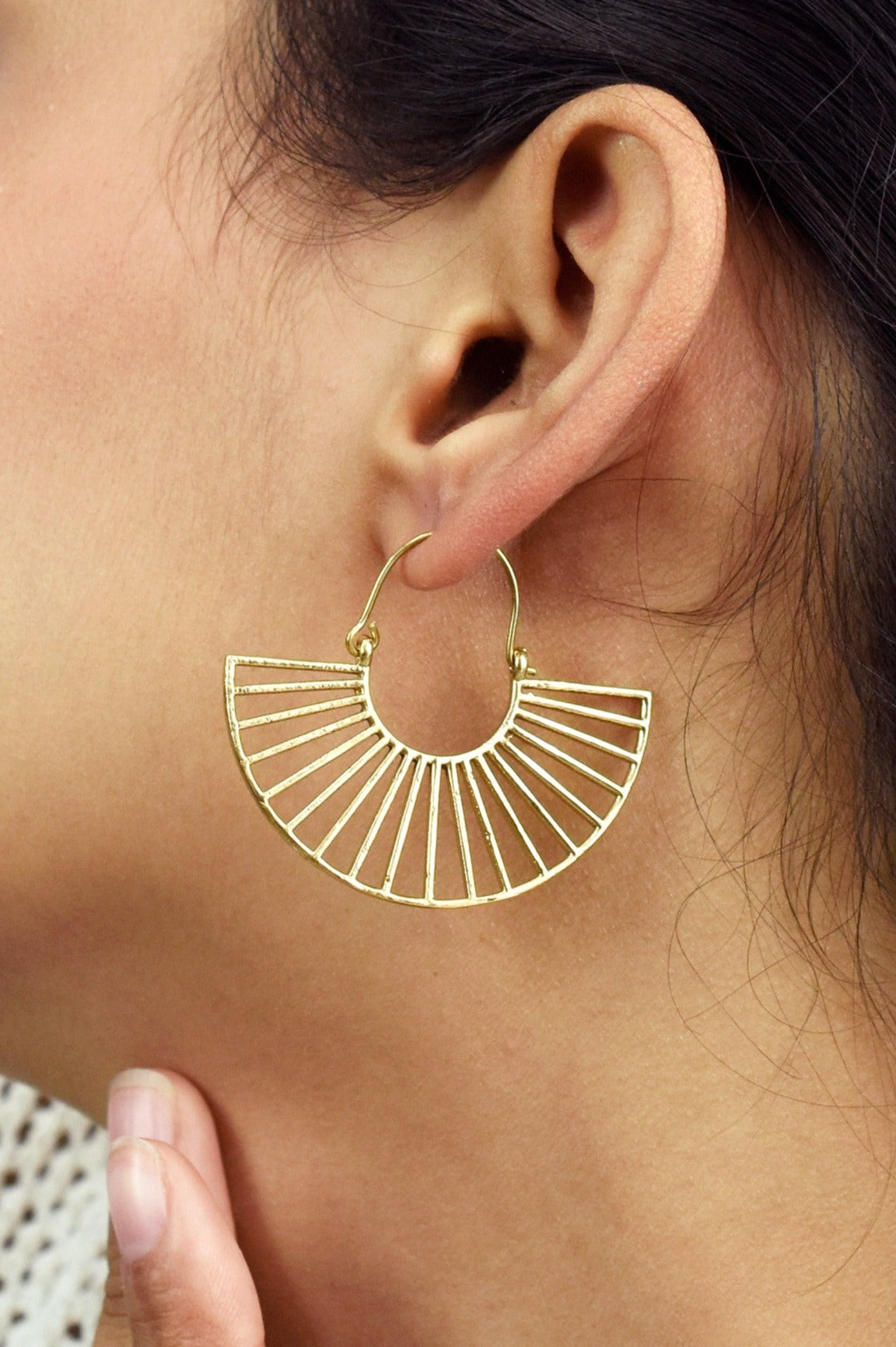 Semi Circle Sunshine Hoop Earrings