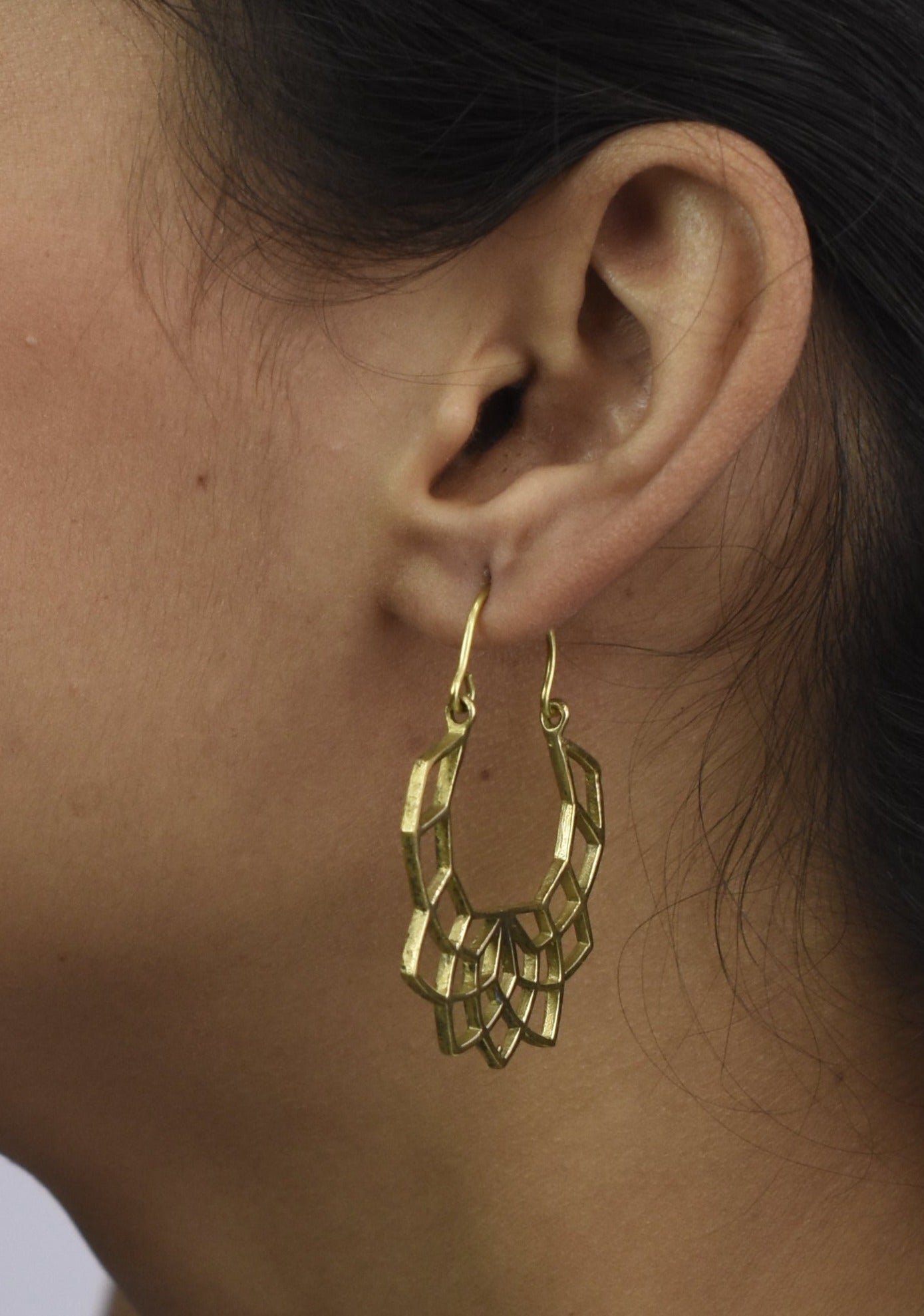 Lotus Blossom Hoop Earrings