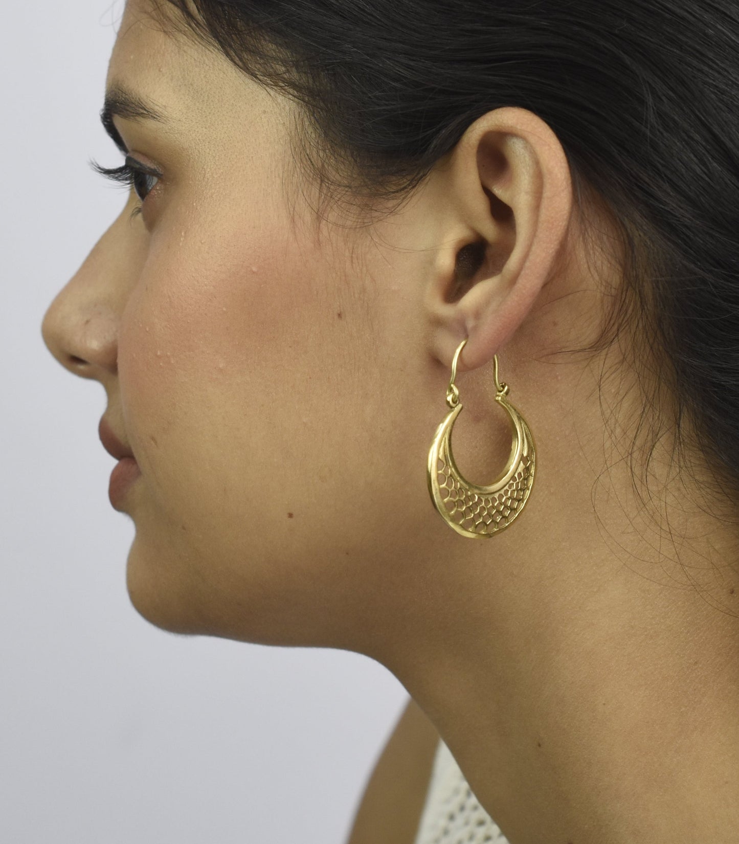 Holes In The Moon Hoop Earrings