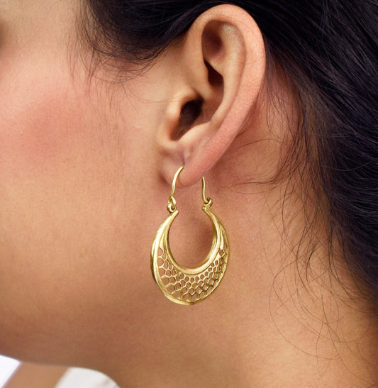 Holes In The Moon Hoop Earrings