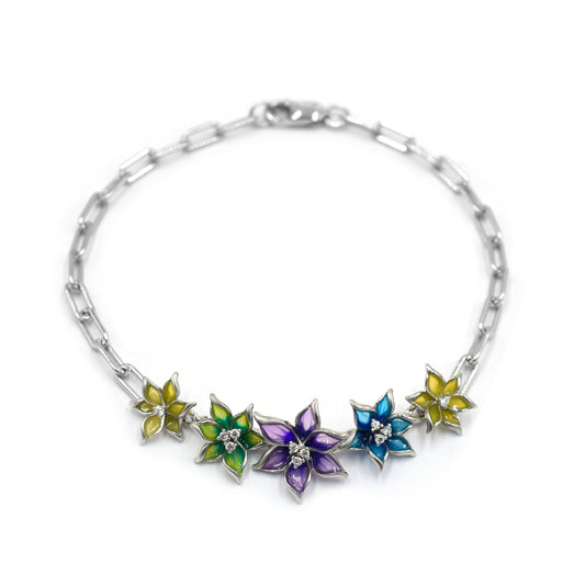 Floral Bliss Silver Bracelet