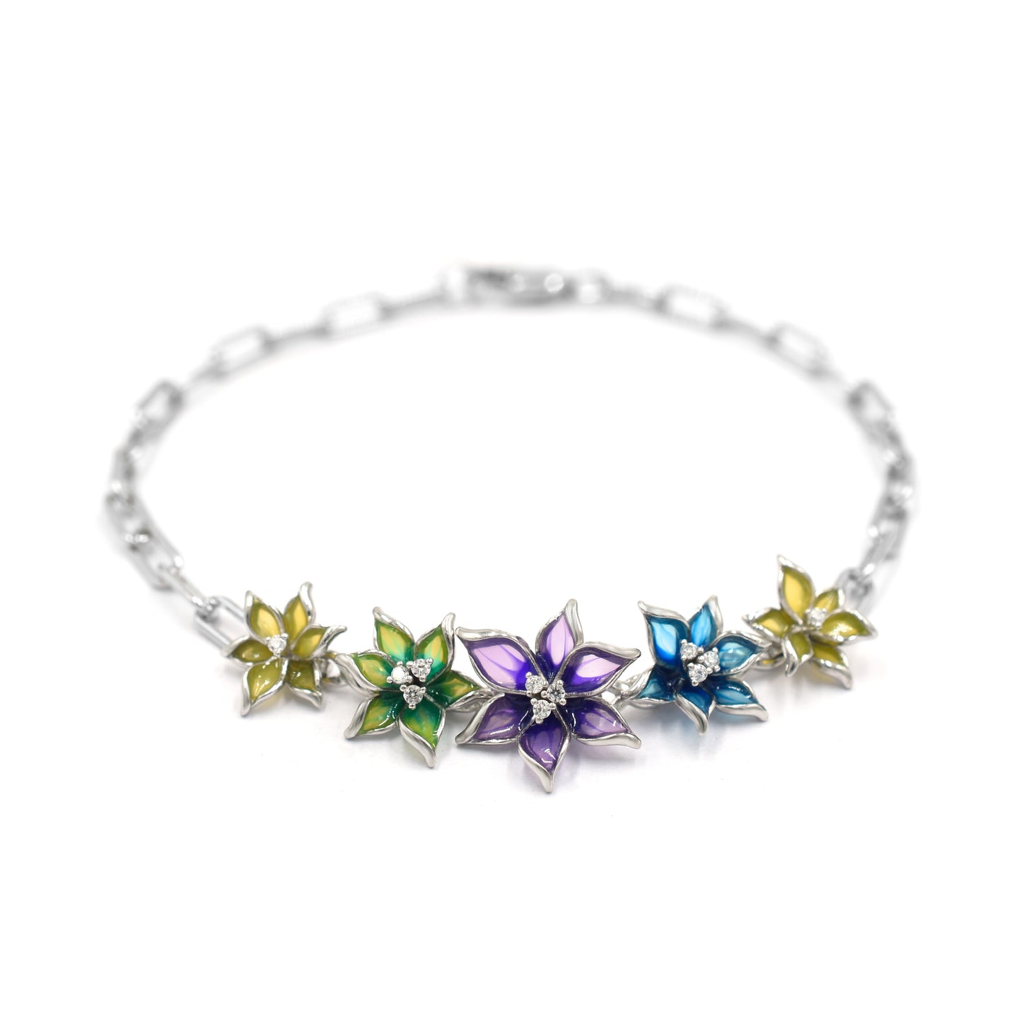 Floral Bliss Silver Bracelet