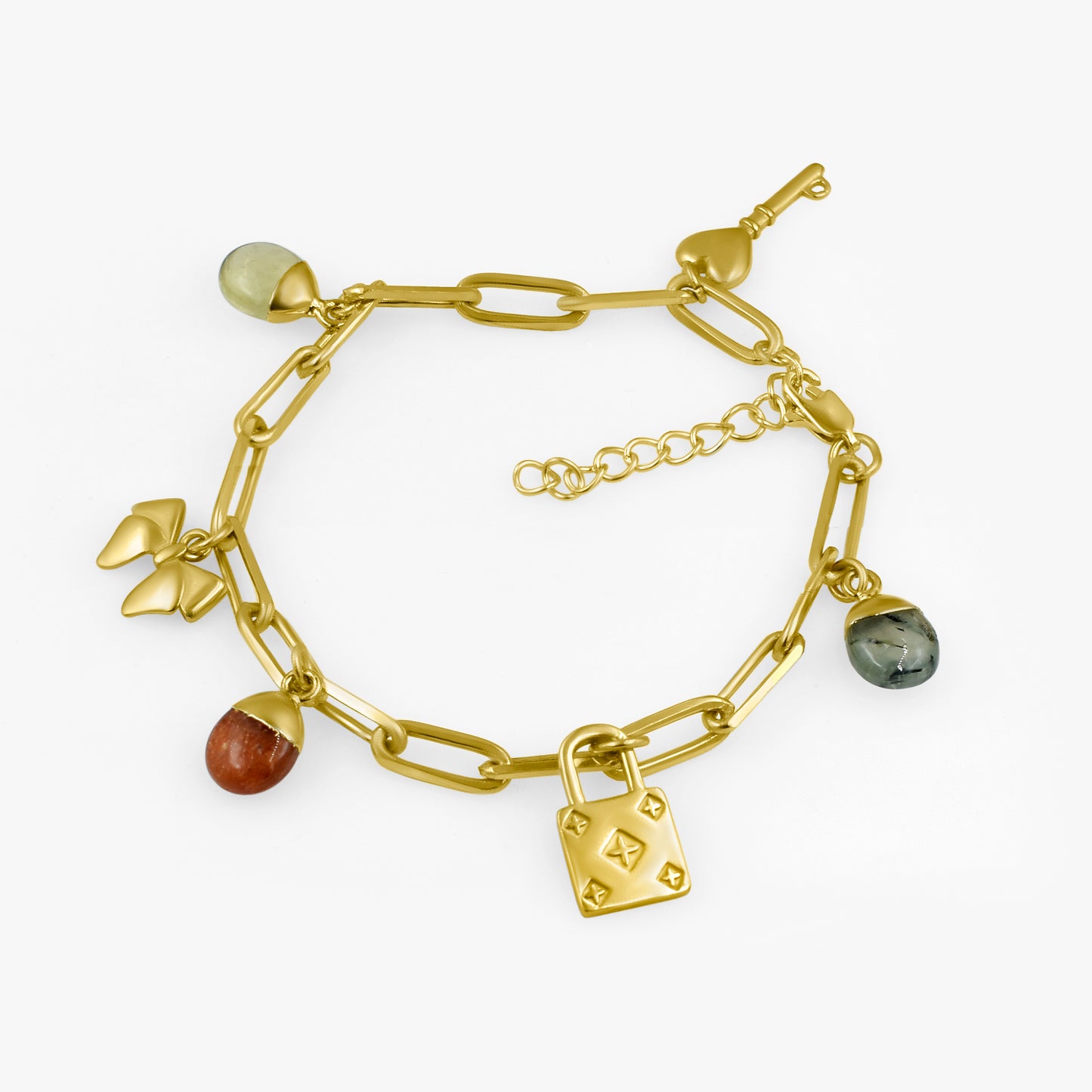 Multi Gemstone Charms Bracelet