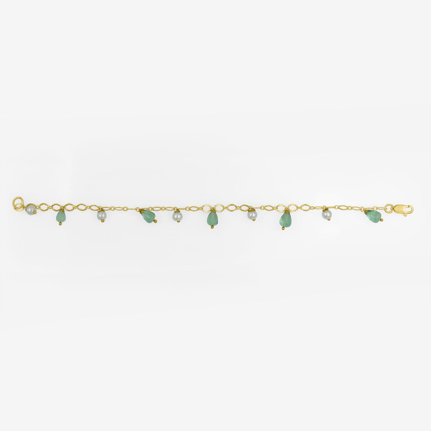 Green Apatite Pearl Drops Bracelet