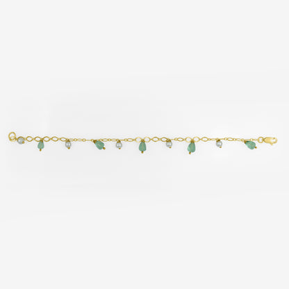 Green Apatite Pearl Drops Bracelet