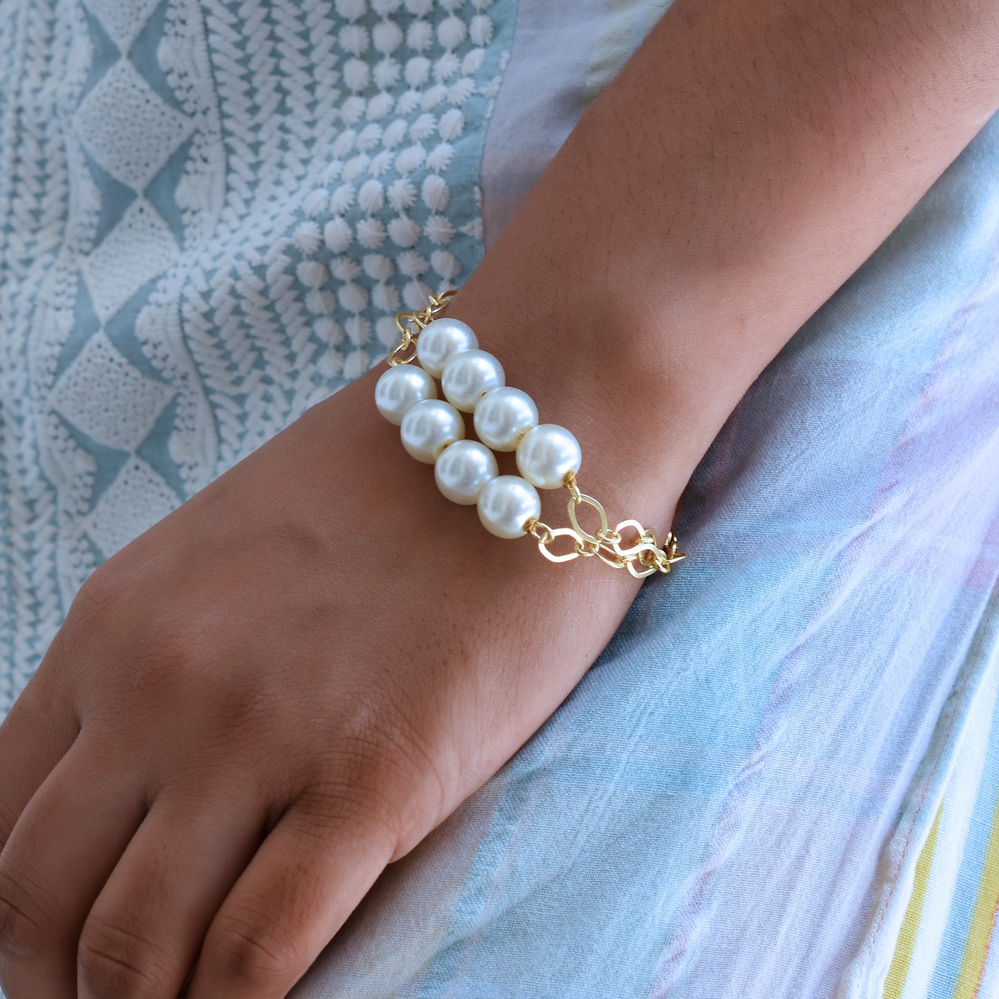 Dual Pearl String Bracelet