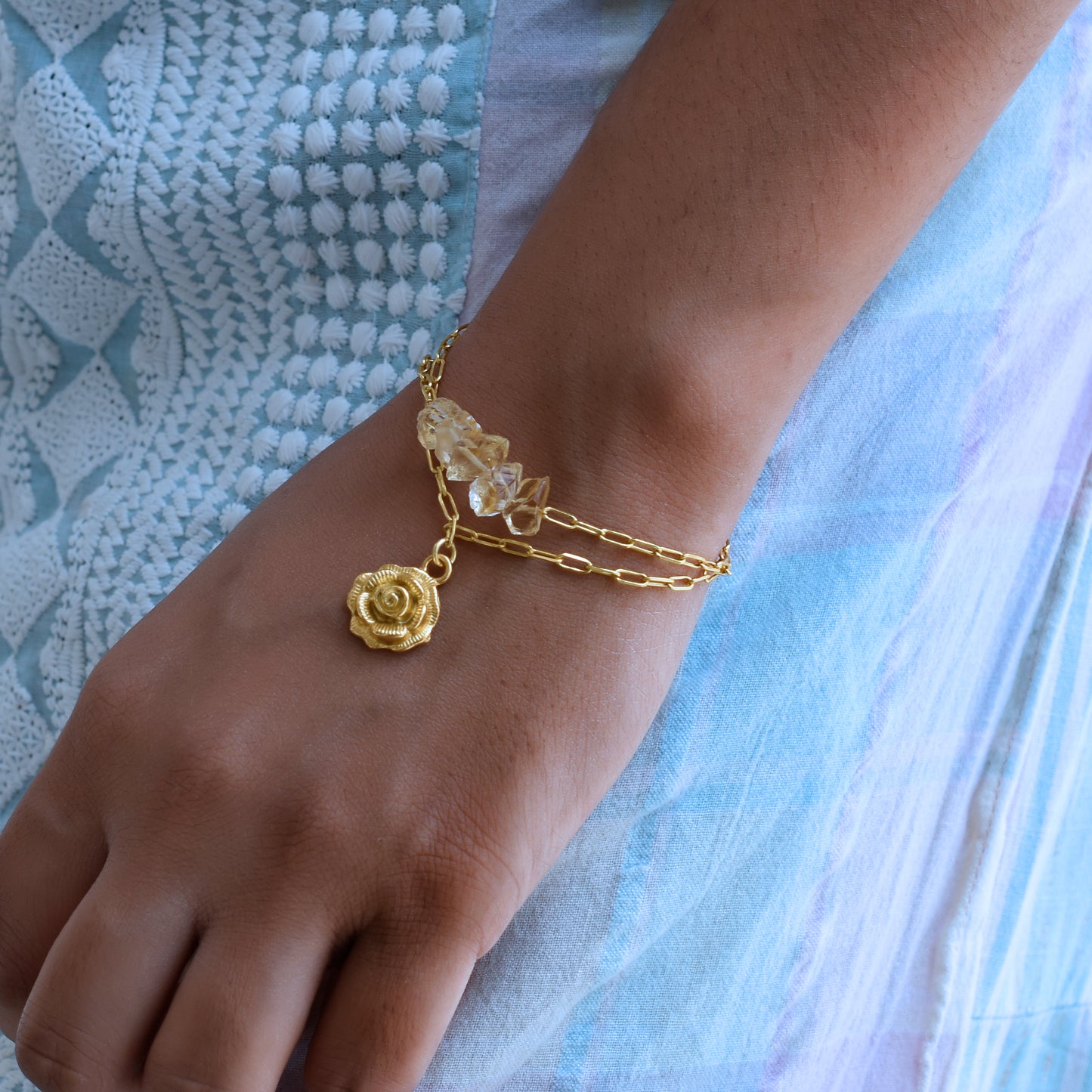 Citrine Floral Bracelet