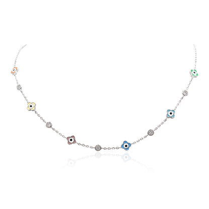 Enamel Evil Eye Silver Pendant