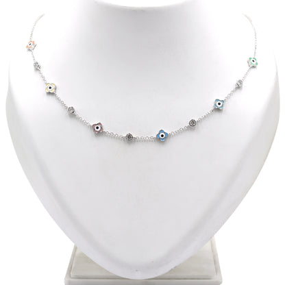 Enamel Evil Eye Silver Pendant