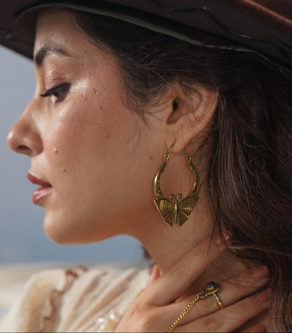 Butterfly In The Garden Hoop Earrings