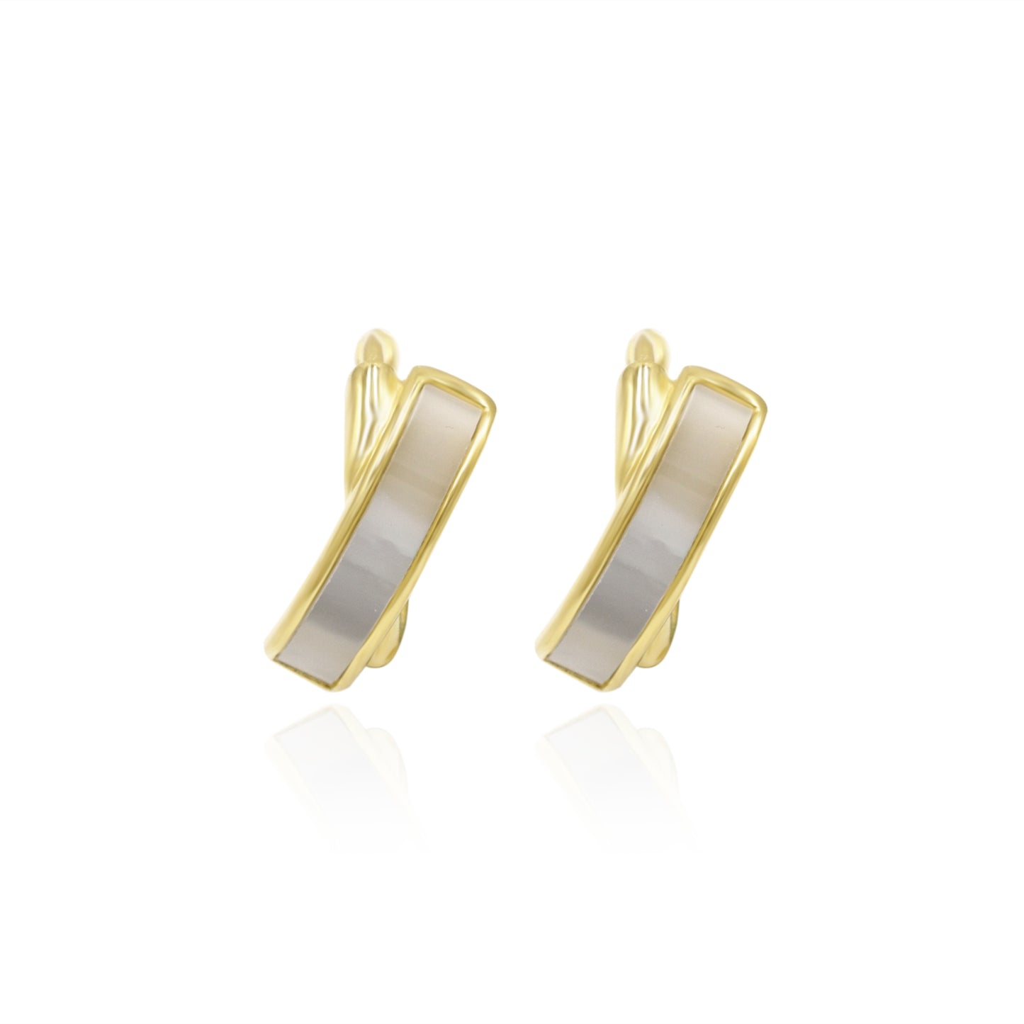 MOP Twist Silver Stud Earrings