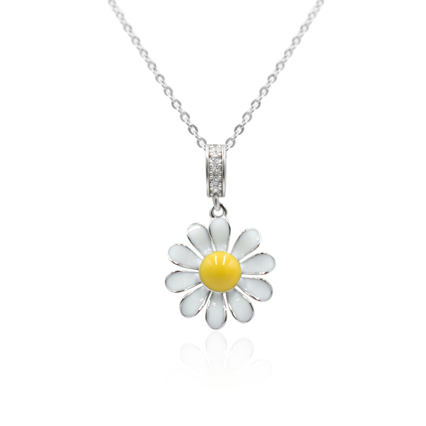 Daisy Drop Silver Pendant Set