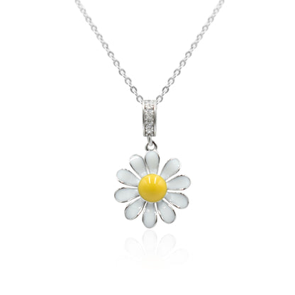 Daisy Drop Silver Pendant Set