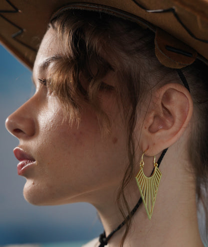 Triangular Rays Of Sun Hoop Earrings