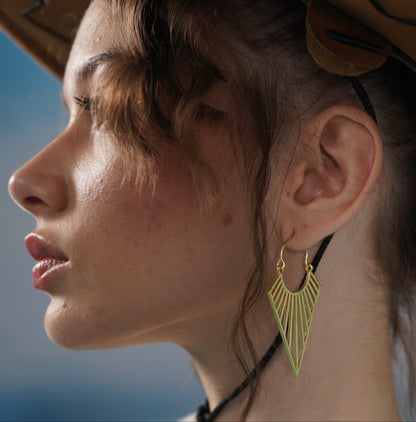 Triangular Rays Of Sun Hoop Earrings