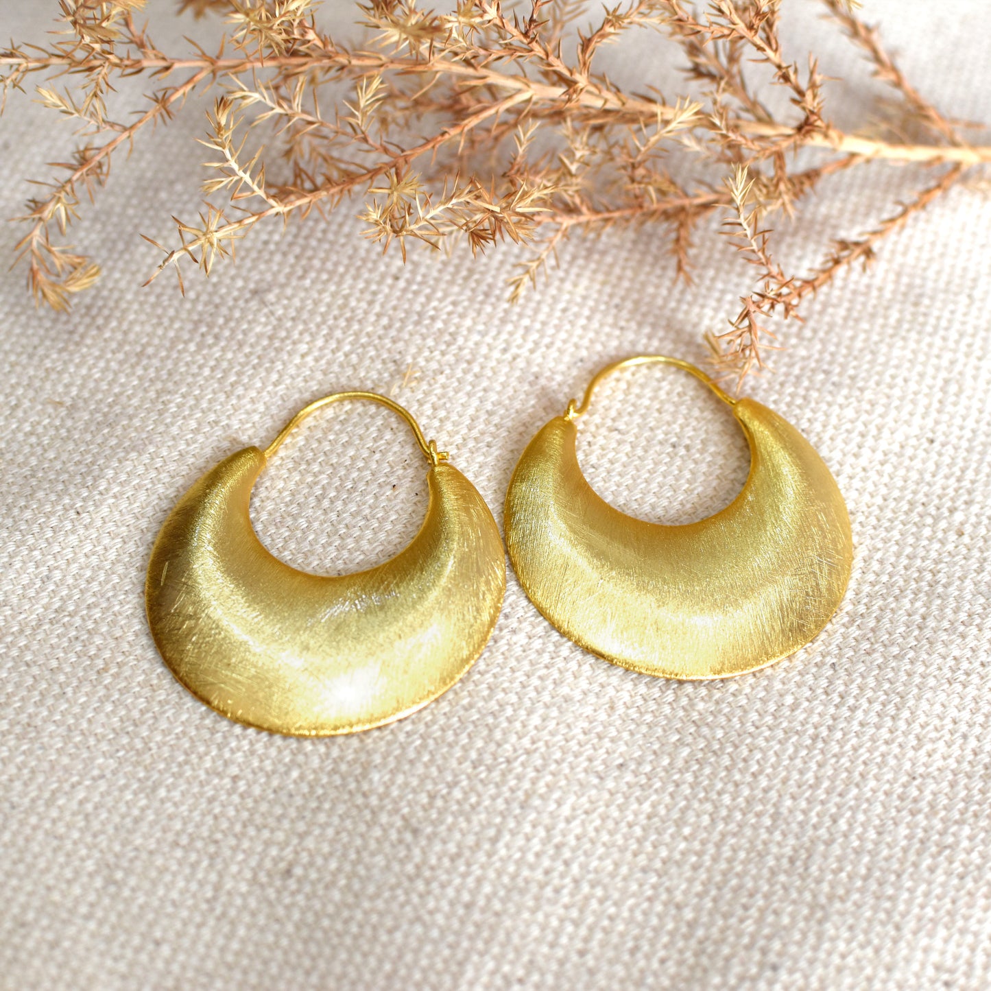 Gibbous Moon  Hoop Earrings