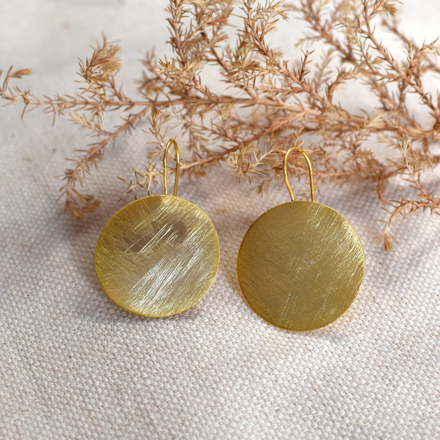 Plain Disc Hook Earrings