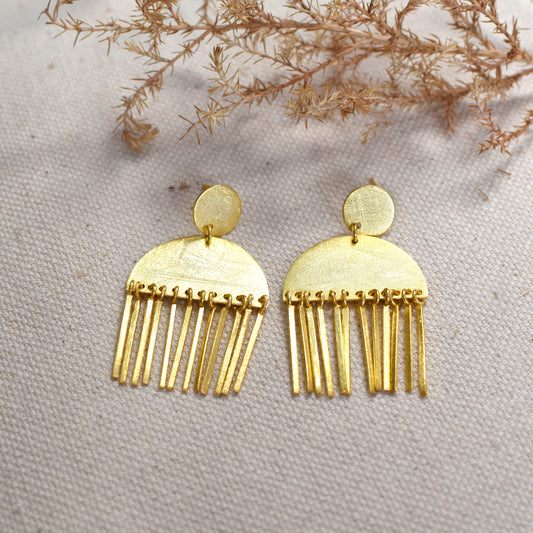 Tassels Of Semicircle Stud Earrings