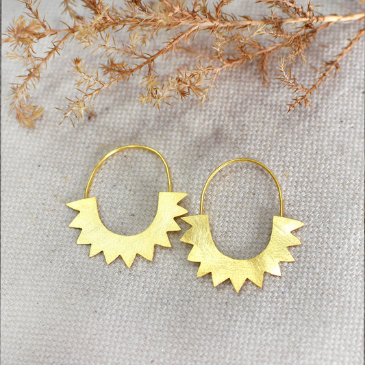 Rays Of The Sun Hoop Earrings