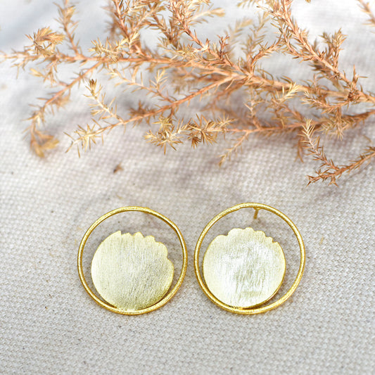 Wrapped Maple Leaf Stud Earrings