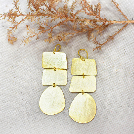 Cuboidal Drop Hook Earrings