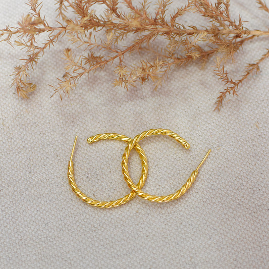 Spiral Loop Of Ring Hoop Earrings