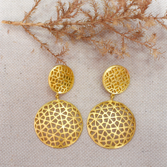 Circular Ancient Windows Stud Earrings