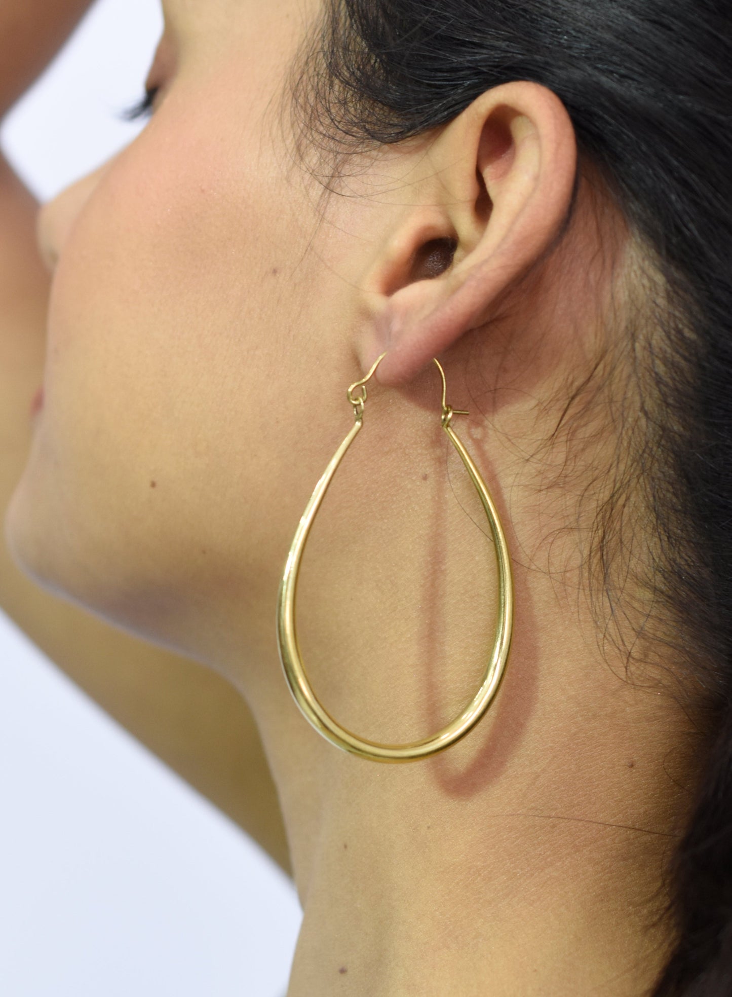 Elongated Hoop Earrings