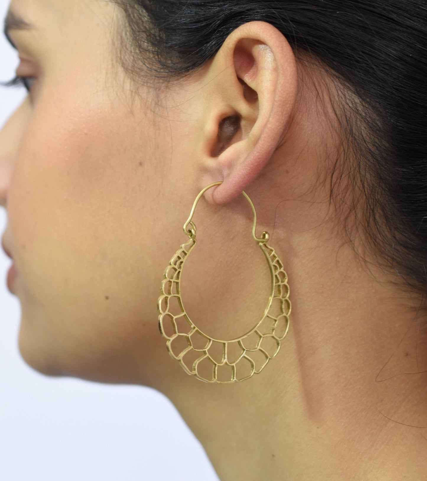 Empty Honeycomb Hoop Earrings