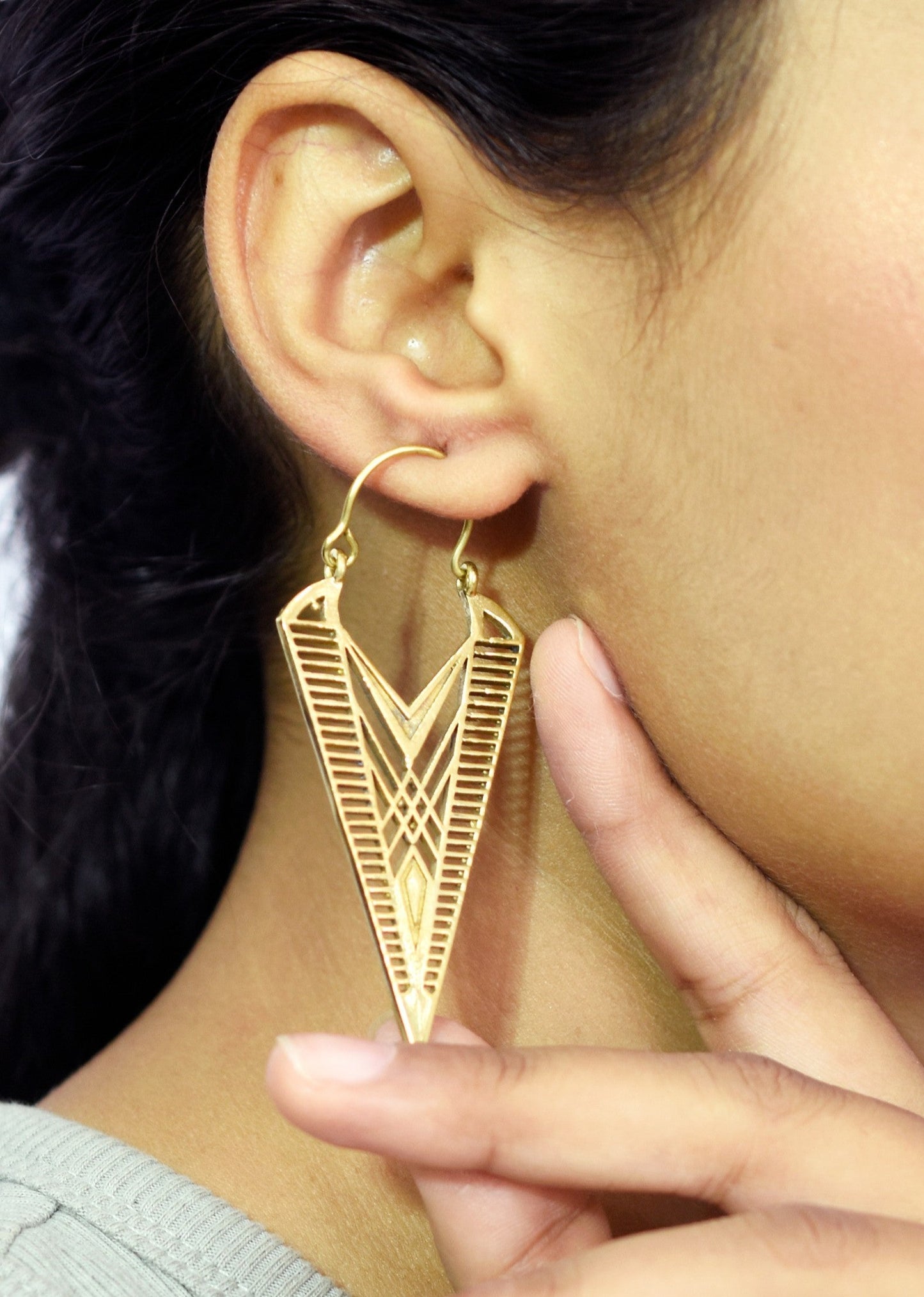 Triangle Charming Tales Hoop Earrings