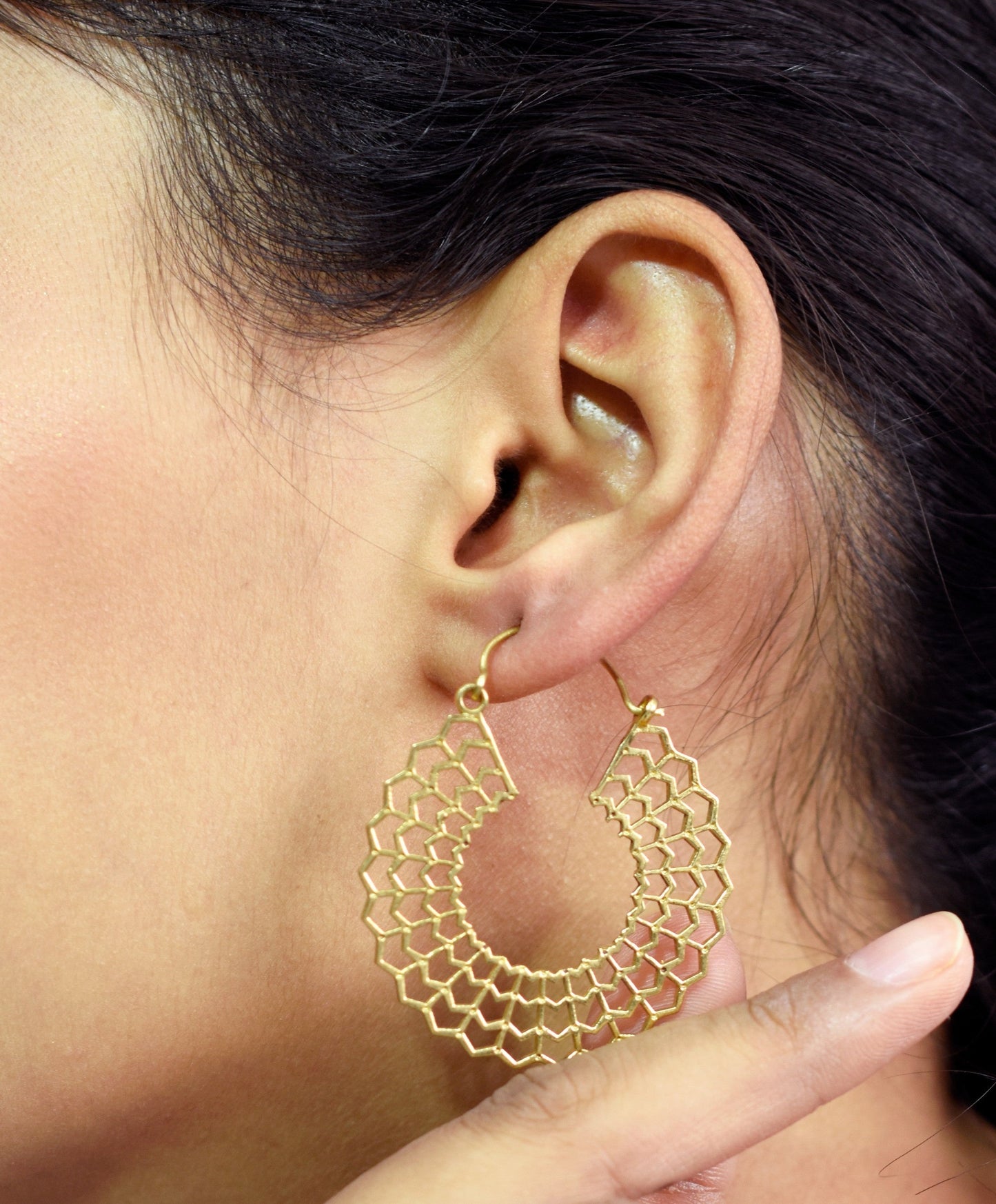 Spider Web Drama Hoop Earrings