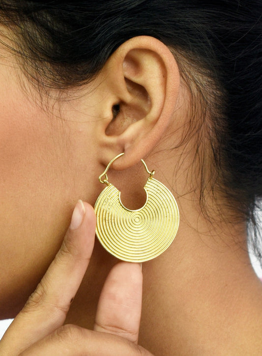 Disc Of Love Hoop Earrings