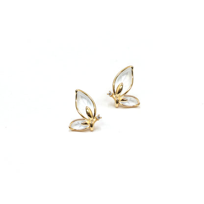 White Butterfly Stud Earrings