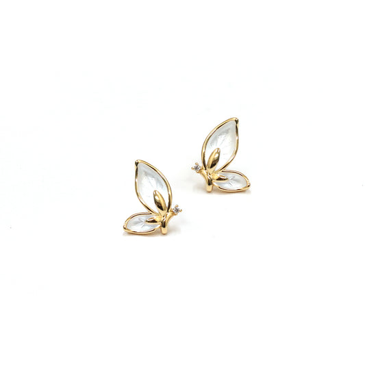 White Butterfly Stud Earrings