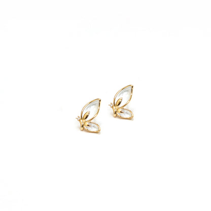 White Butterfly Stud Earrings