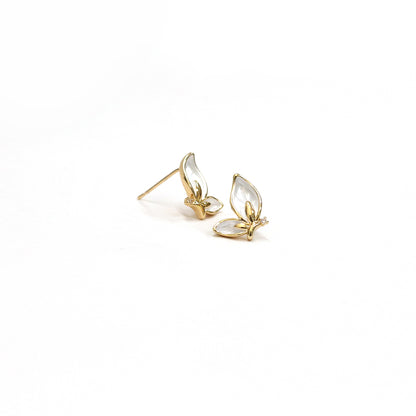 White Butterfly Stud Earrings