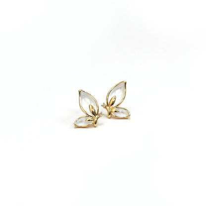 White Butterfly Stud Earrings