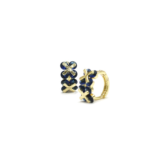Midnight Blossom Hoop Earrings