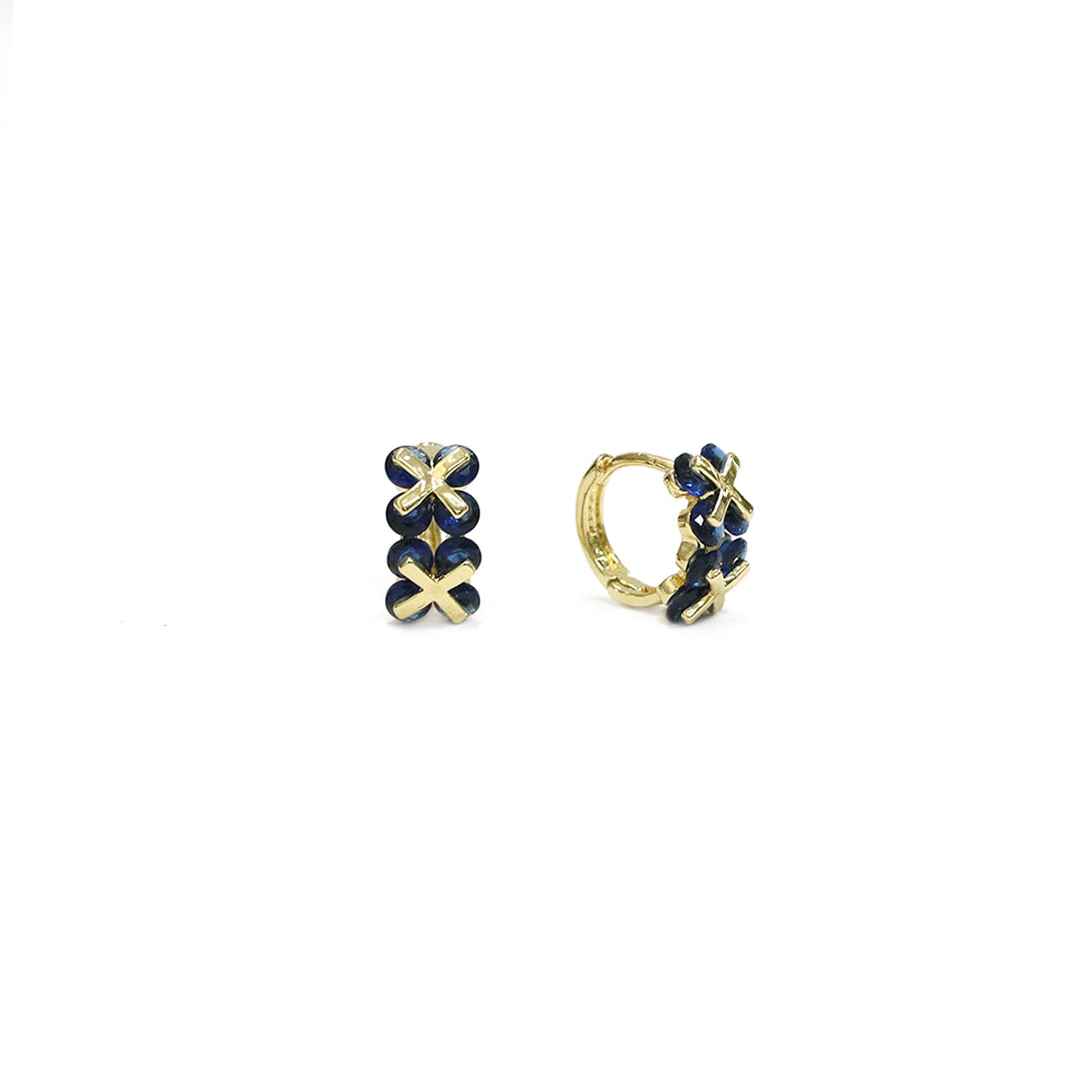 Midnight Blossom Hoop Earrings
