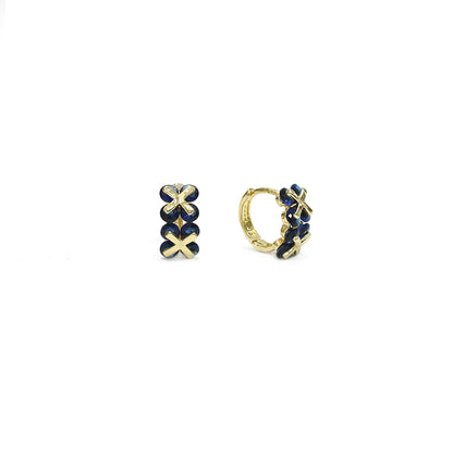 Midnight Blossom Hoop Earrings