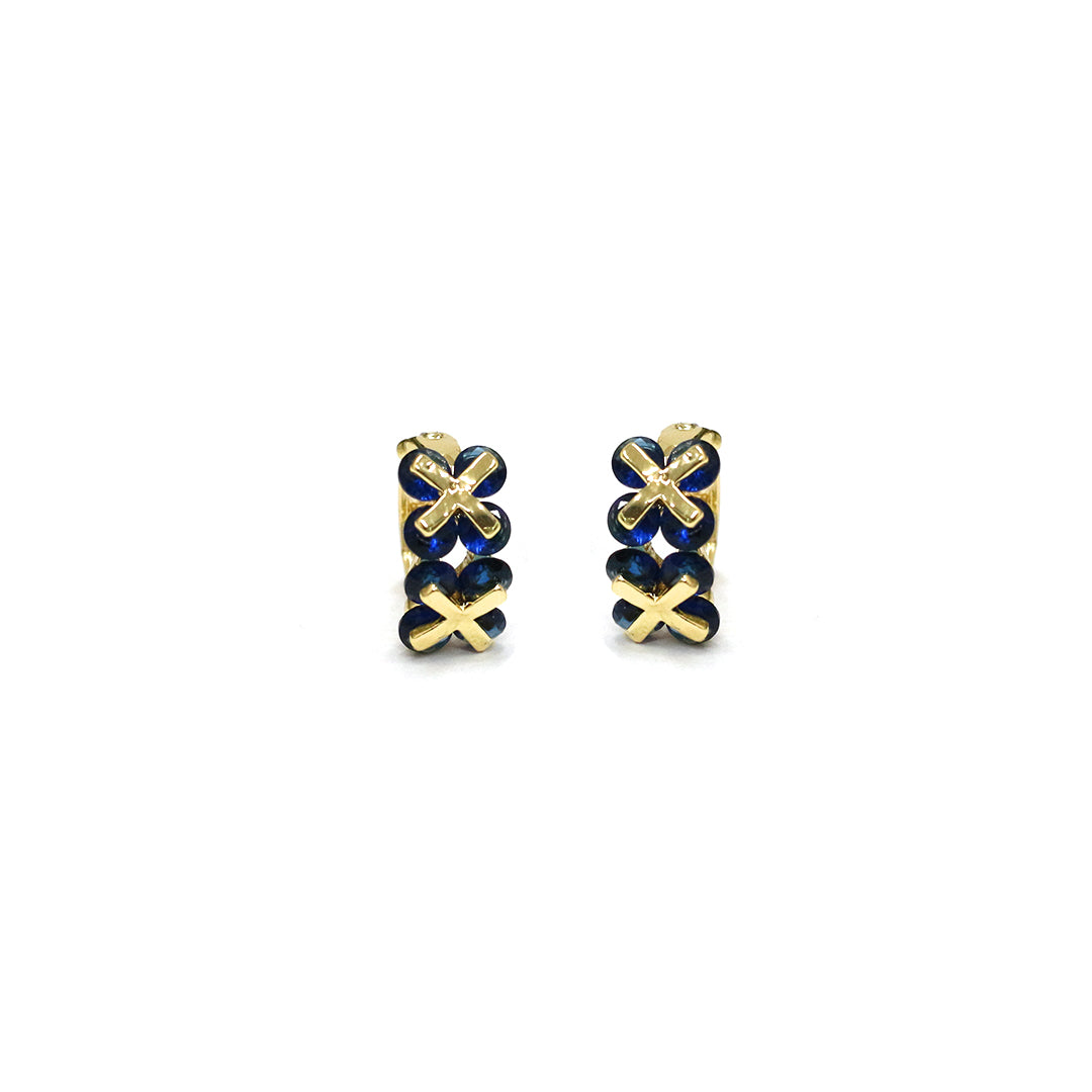 Midnight Blossom Hoop Earrings