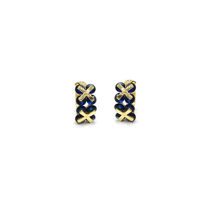 Midnight Blossom Hoop Earrings