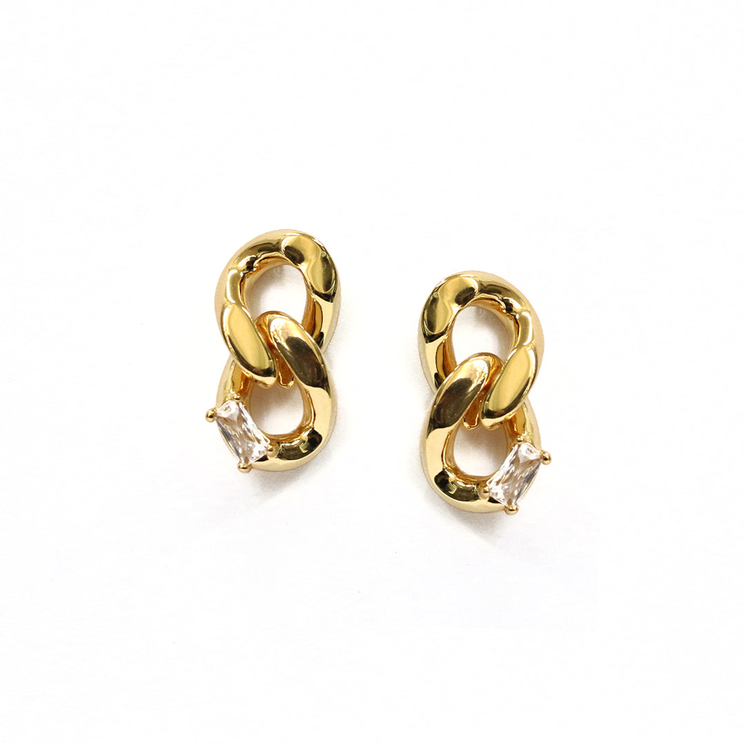 Gilded Links Stud Earrings