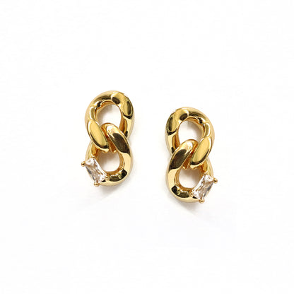 Gilded Links Stud Earrings