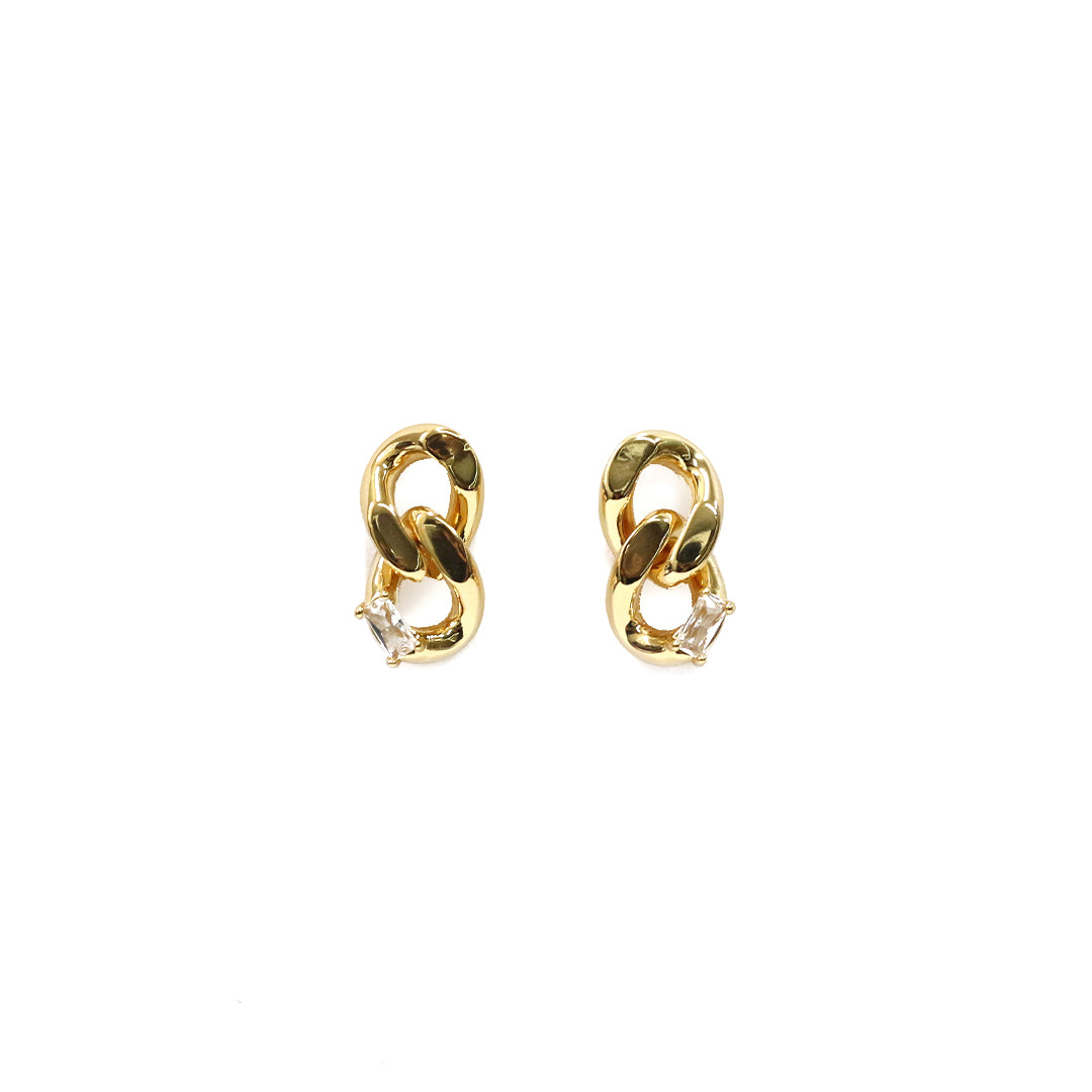 Gilded Links Stud Earrings