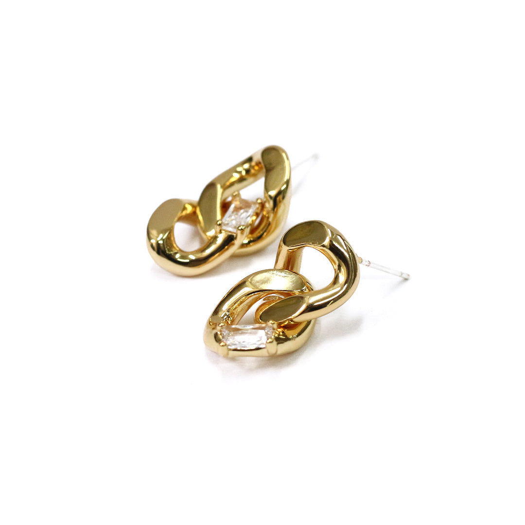 Gilded Links Stud Earrings