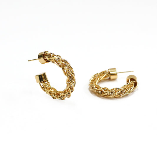 Golden Braid Hoop Earrings