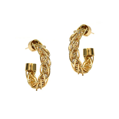Golden Braid Hoop Earrings